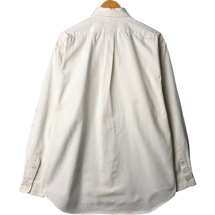 Ralph Lauren long sleeve button down shirt, men's size L cotton unbleached Vintage Second Hand