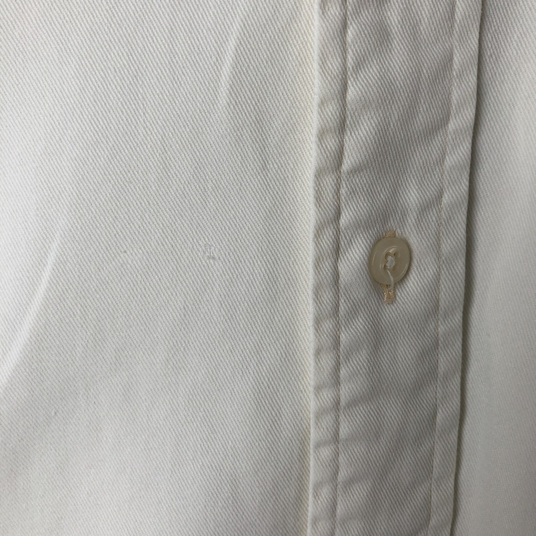 Ralph Lauren long sleeve button down shirt, men's size L cotton unbleached Vintage Second Hand