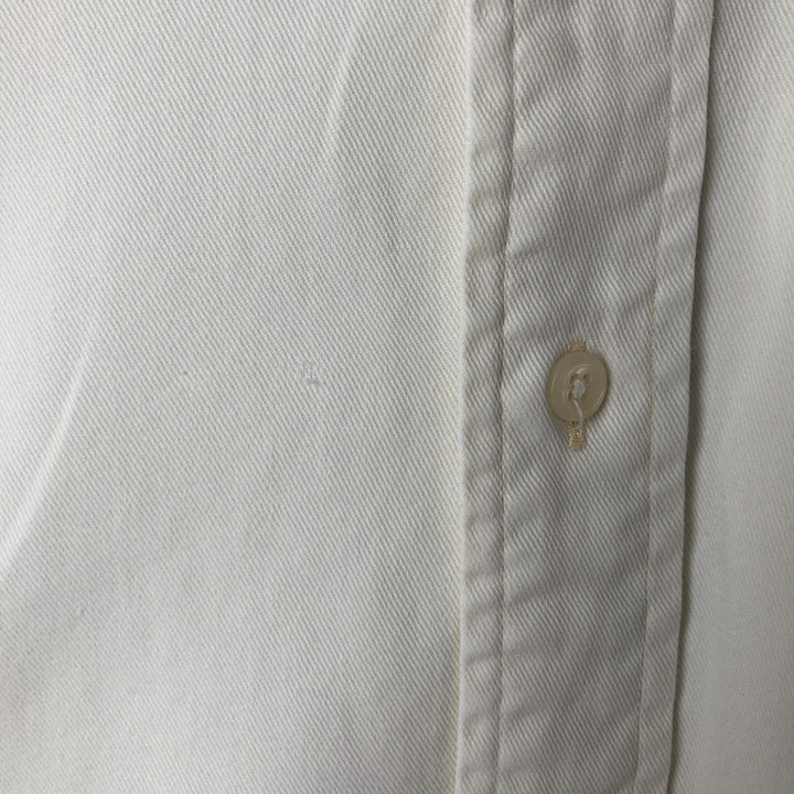 Ralph Lauren long sleeve button down shirt, men's size L cotton unbleached Vintage Second Hand