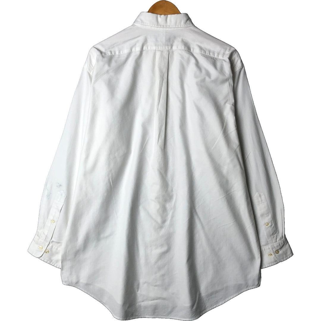 Ralph Lauren YARMOUTH long sleeve button down shirt, men's size L cotton white type Vintage Second Hand