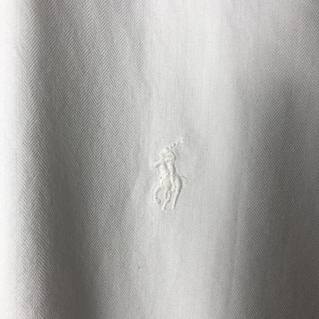 Ralph Lauren YARMOUTH long sleeve button down shirt, men's size L cotton white type Vintage Second Hand