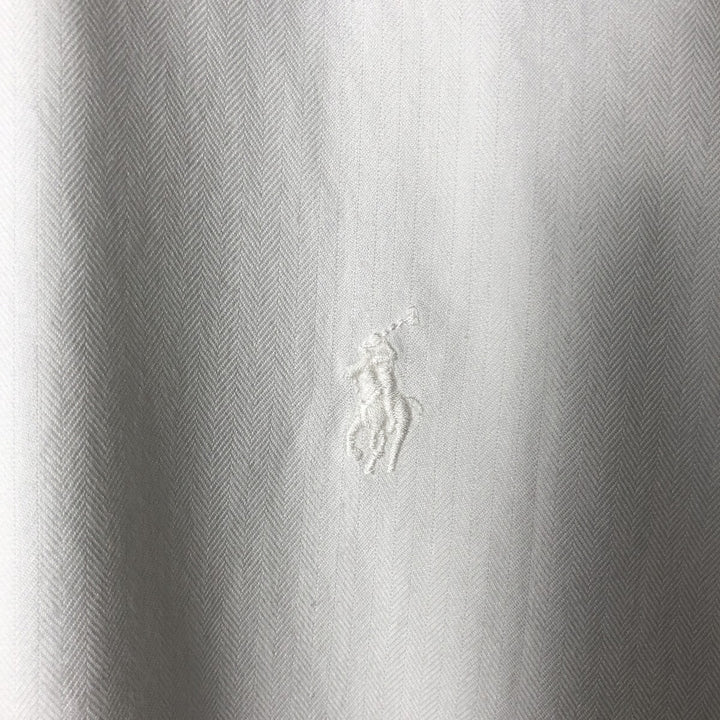 Ralph Lauren YARMOUTH long sleeve button down shirt, men's size L cotton white type Vintage Second Hand