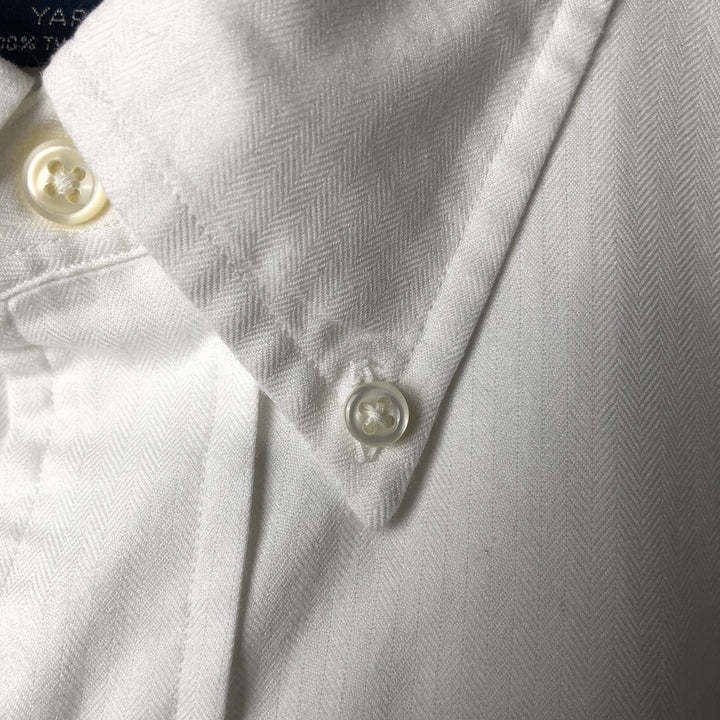Ralph Lauren YARMOUTH long sleeve button down shirt, men's size L cotton white type Vintage Second Hand