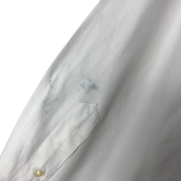 Ralph Lauren YARMOUTH long sleeve button down shirt, men's size L cotton white type Vintage Second Hand