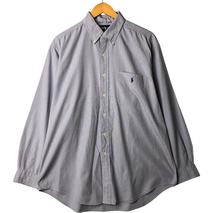 Ralph Lauren YARMOUTH long sleeve button down shirt, men's size L cotton Purple type blue-purple Vintage Second Hand