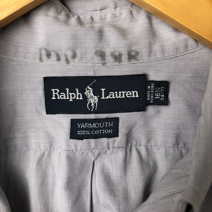 Ralph Lauren YARMOUTH long sleeve button down shirt, men's size L cotton Purple type blue-purple Vintage Second Hand