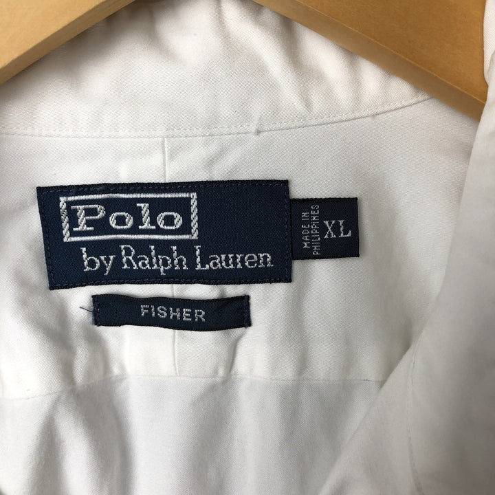 Ralph Lauren Fisher Military Shirt, Men's XL cotton white type Vintage Second Hand