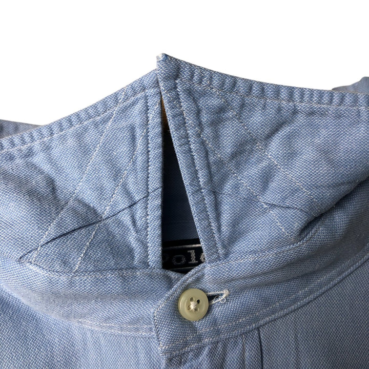 Ralph Lauren POLO by Ralph Lauren ANDREW long sleeve cotton shirt, men's XL size cotton Blue type light blue Vintage Second Hand