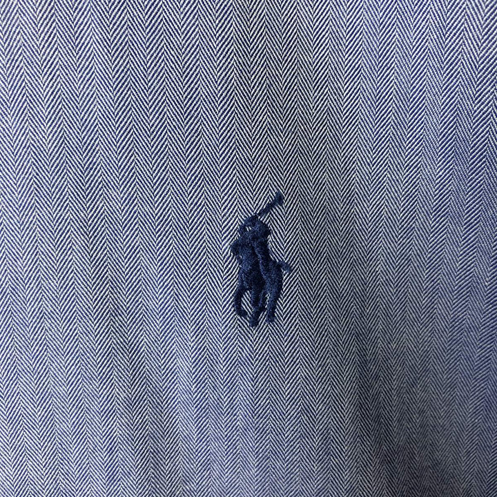 Ralph Lauren YARMOUTH long sleeve button down shirt, men's size M cotton blue type Vintage Second Hand