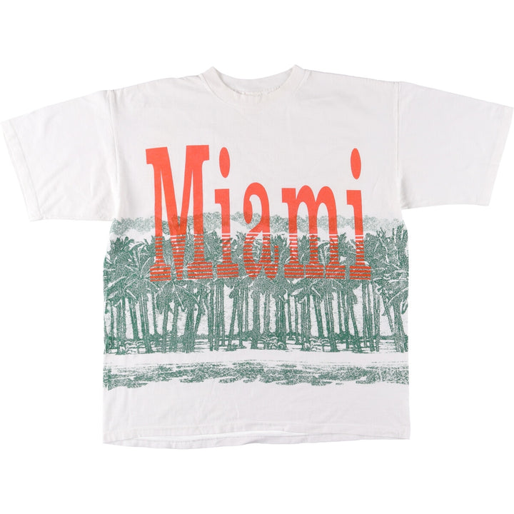 ~90'S souvenir T-shirt, men's XL size, vintage unclear white type Vintage Second Hand