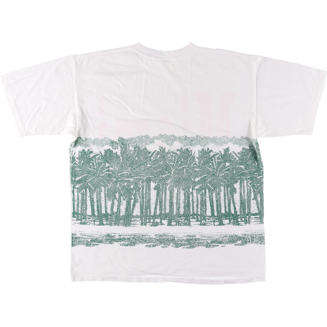 ~90'S souvenir T-shirt, men's XL size, vintage unclear white type Vintage Second Hand