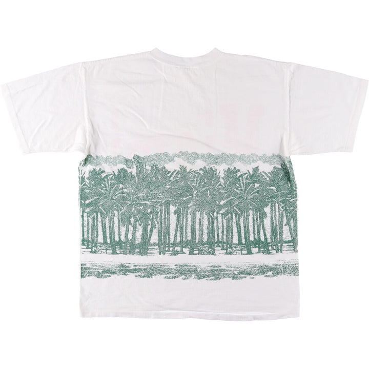 ~90'S souvenir T-shirt, men's XL size, vintage unclear white type Vintage Second Hand