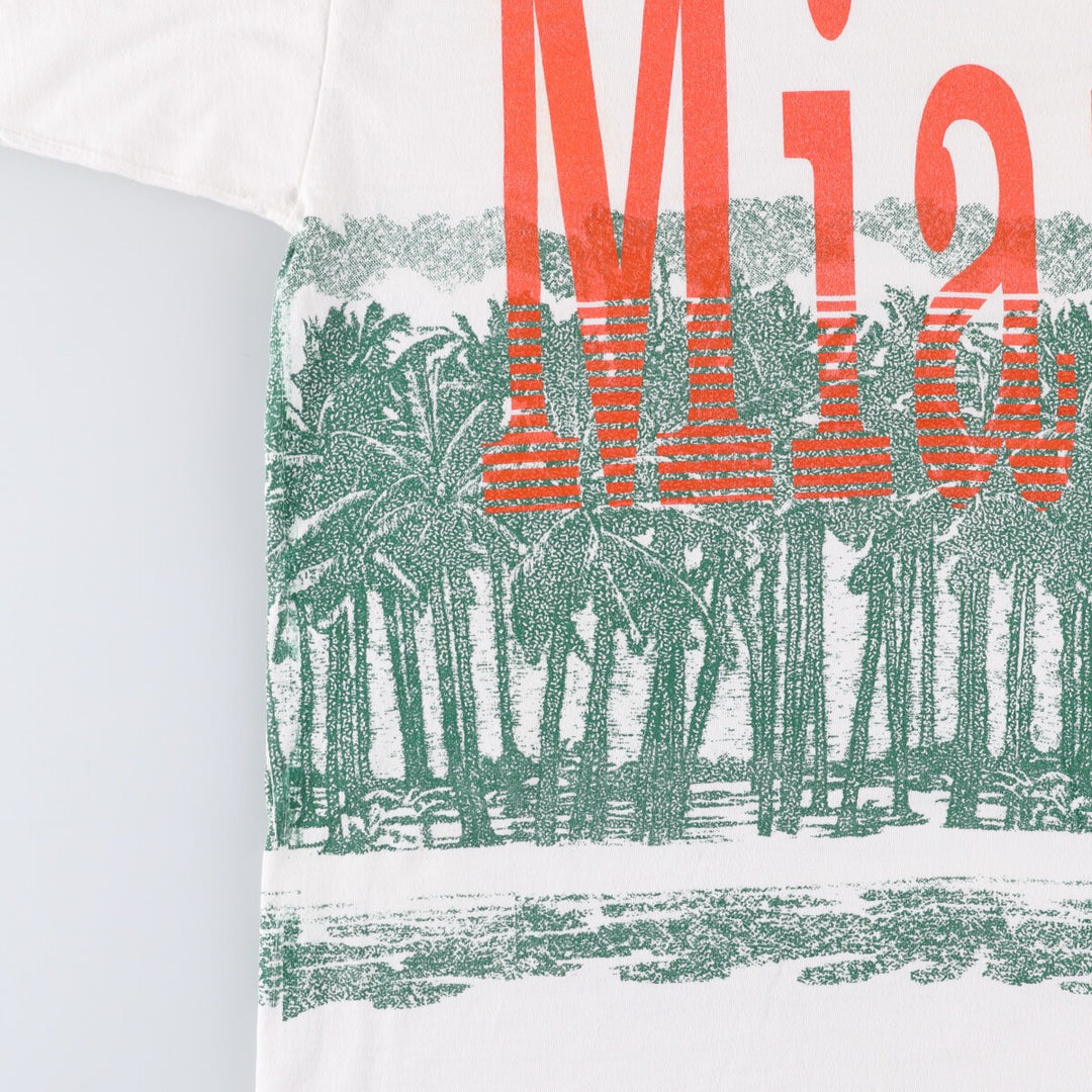 ~90'S souvenir T-shirt, men's XL size, vintage unclear white type Vintage Second Hand