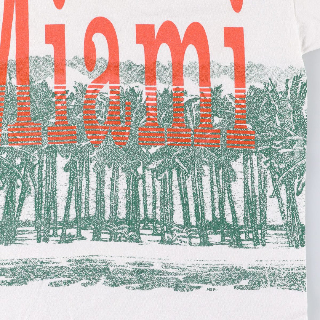 ~90'S souvenir T-shirt, men's XL size, vintage unclear white type Vintage Second Hand