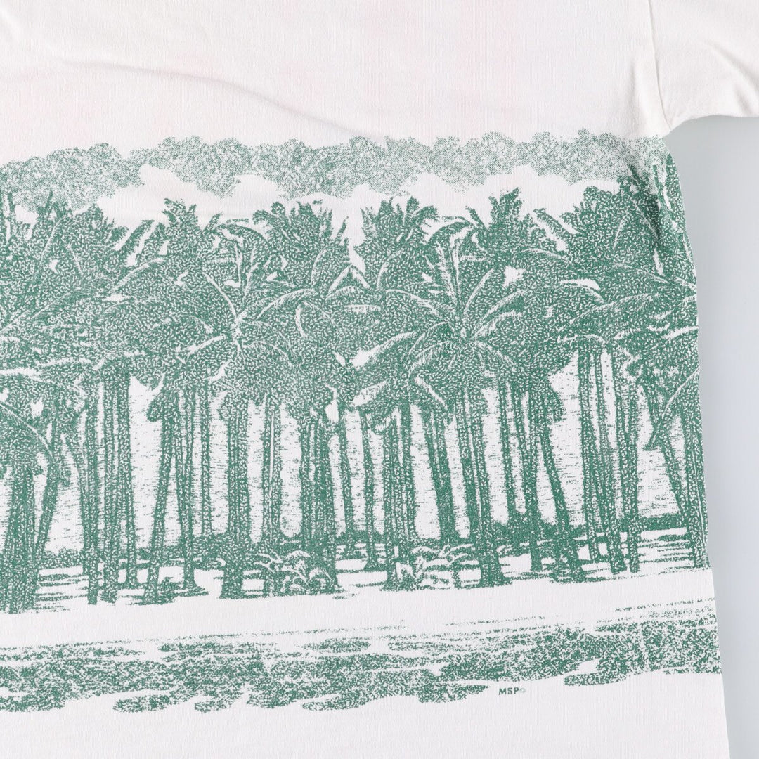 ~90'S souvenir T-shirt, men's XL size, vintage unclear white type Vintage Second Hand