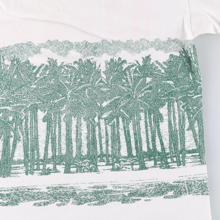 ~90'S souvenir T-shirt, men's XL size, vintage unclear white type Vintage Second Hand