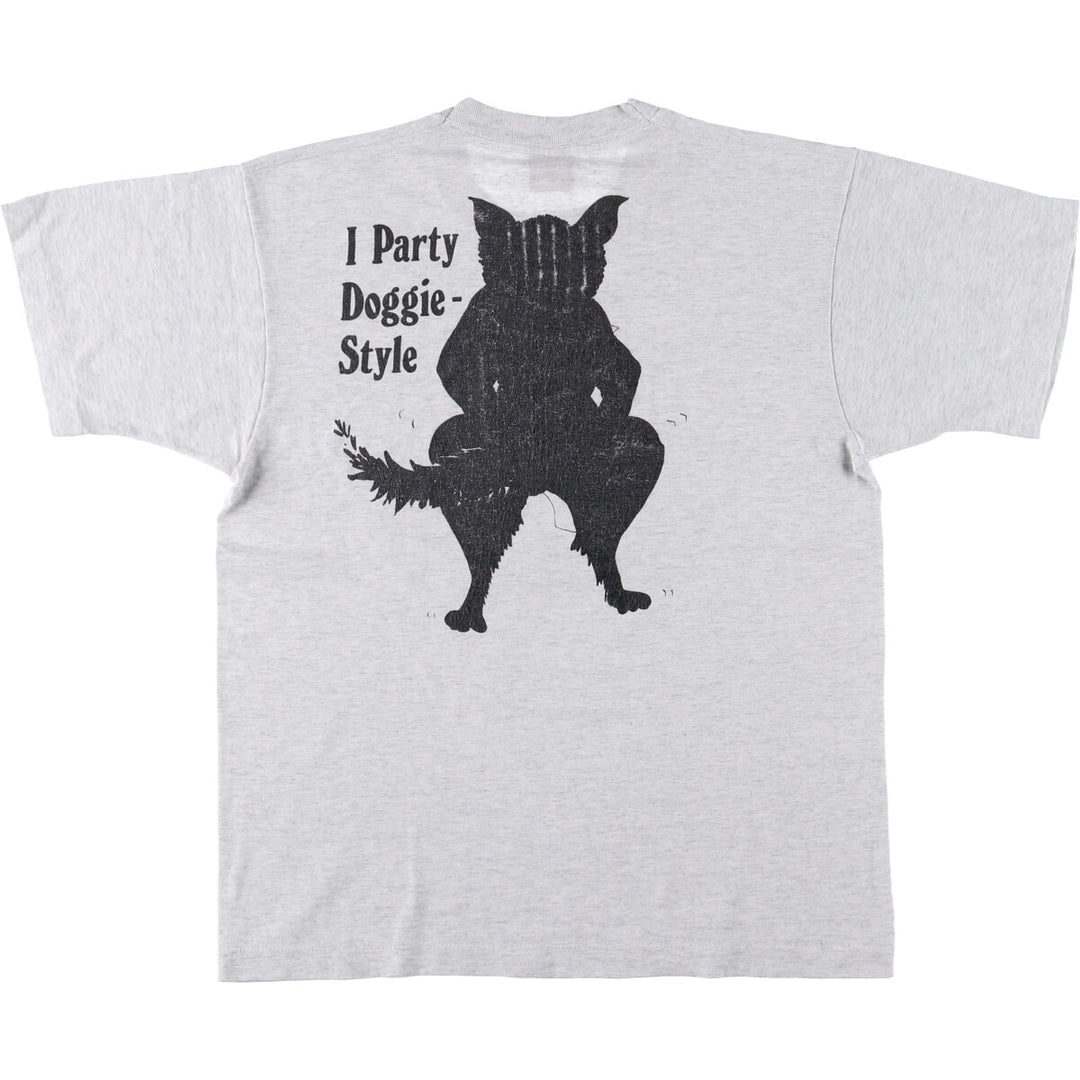 SCREEN STARS Erotic T-shirt Printed T-shirt Made in USA Men's L size cotton gray type Vintage Second Hand