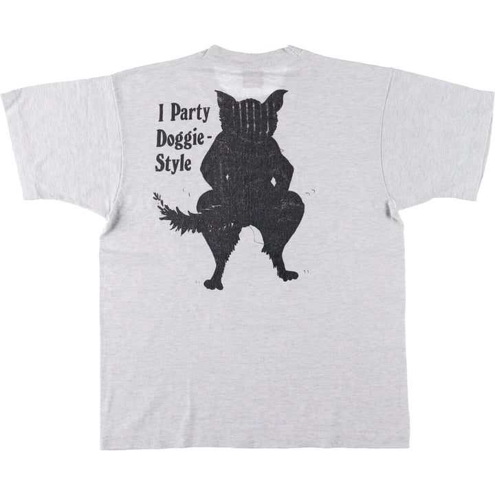 SCREEN STARS Erotic T-shirt Printed T-shirt Made in USA Men's L size cotton gray type Vintage Second Hand