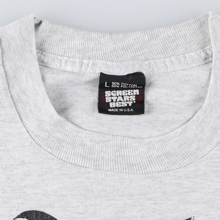 SCREEN STARS Erotic T-shirt Printed T-shirt Made in USA Men's L size cotton gray type Vintage Second Hand