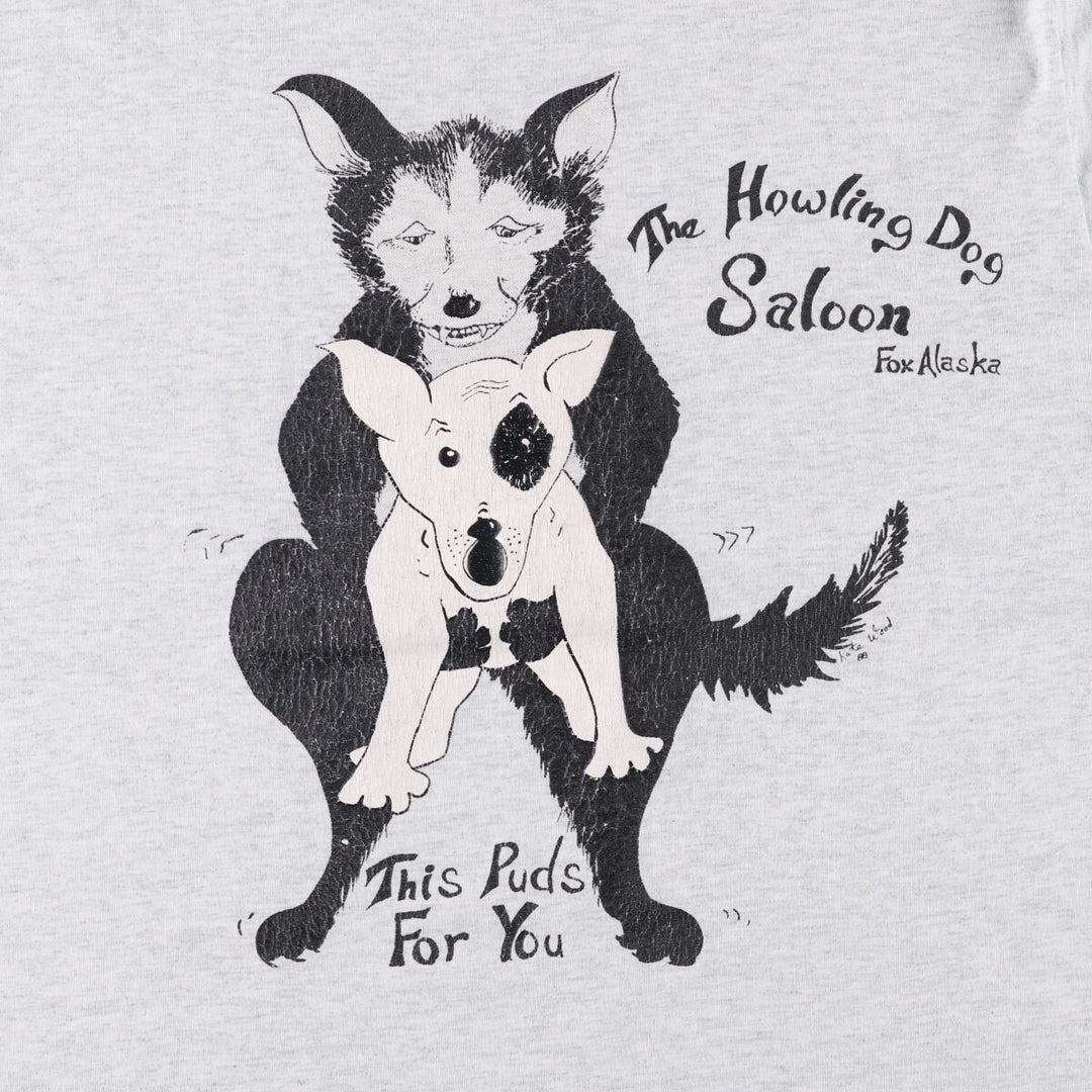 SCREEN STARS Erotic T-shirt Printed T-shirt Made in USA Men's L size cotton gray type Vintage Second Hand