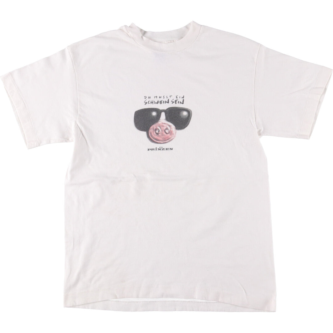 90'S Hanes DIE PRINZEN Band T-Shirt, Men's M Size, Vintage cotton white type Vintage Second Hand