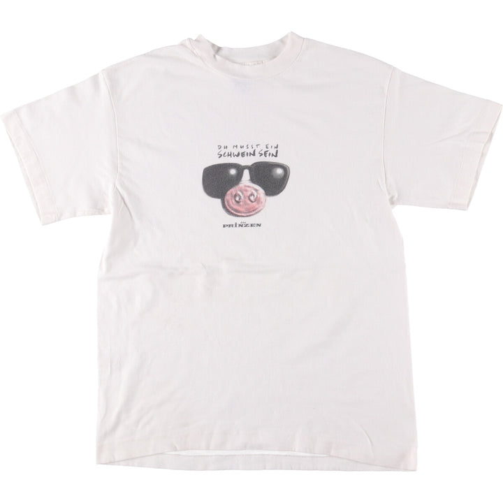 90'S Hanes DIE PRINZEN Band T-Shirt, Men's M Size, Vintage cotton white type Vintage Second Hand