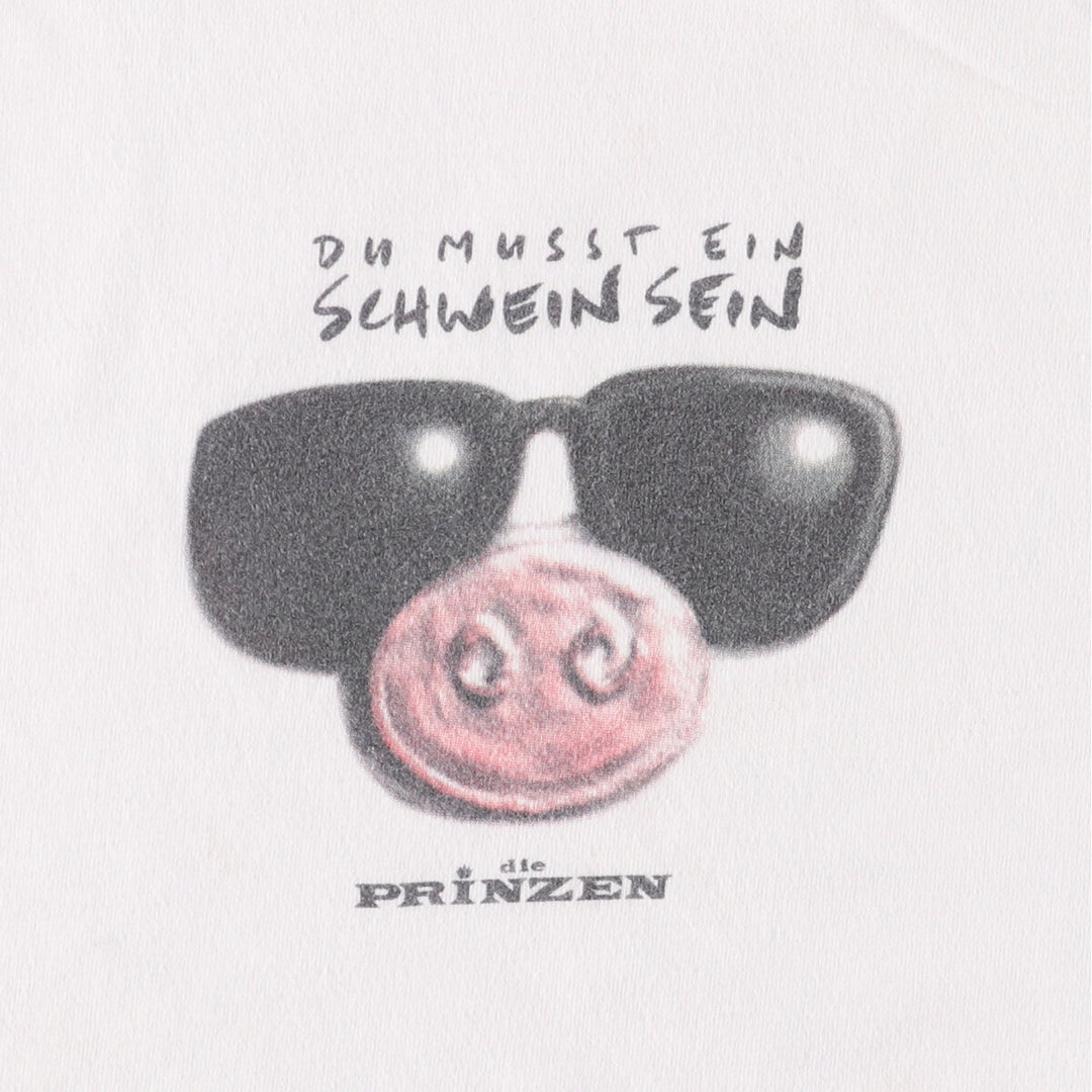 90'S Hanes DIE PRINZEN Band T-Shirt, Men's M Size, Vintage cotton white type Vintage Second Hand