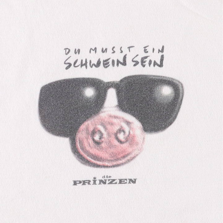 90'S Hanes DIE PRINZEN Band T-Shirt, Men's M Size, Vintage cotton white type Vintage Second Hand
