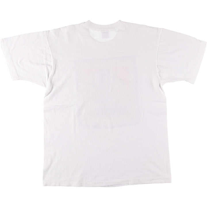 90'S Fruit of the Loom printed T-shirt, made in the USA, men's XL size, vintage cotton white type Vintage Second Hand