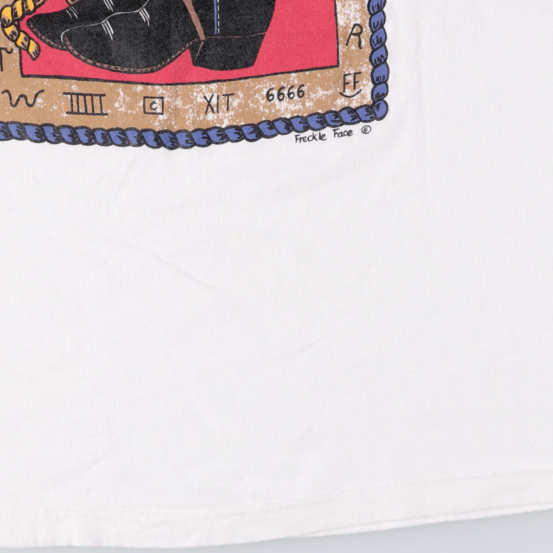 90'S Fruit of the Loom printed T-shirt, made in the USA, men's XL size, vintage cotton white type Vintage Second Hand
