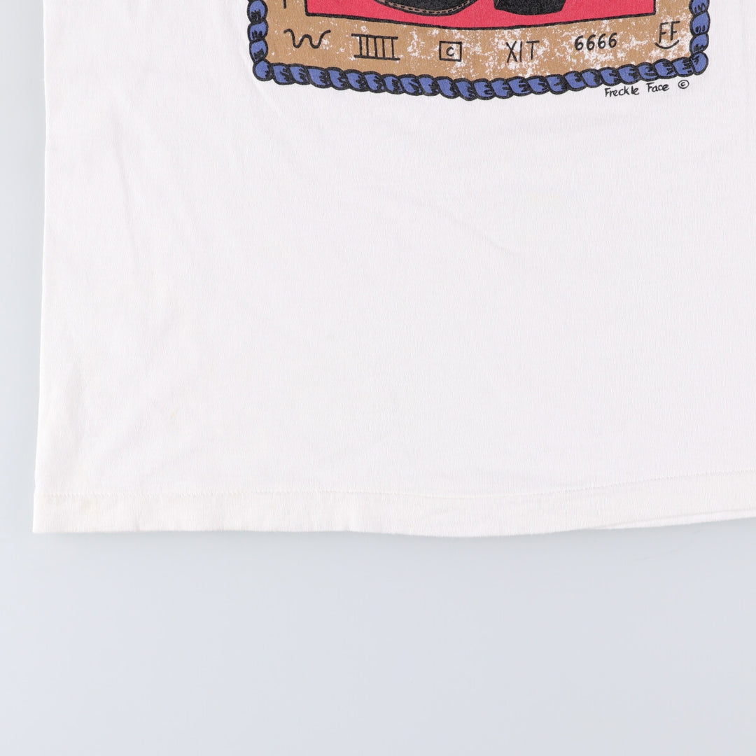 90'S Fruit of the Loom printed T-shirt, made in the USA, men's XL size, vintage cotton white type Vintage Second Hand