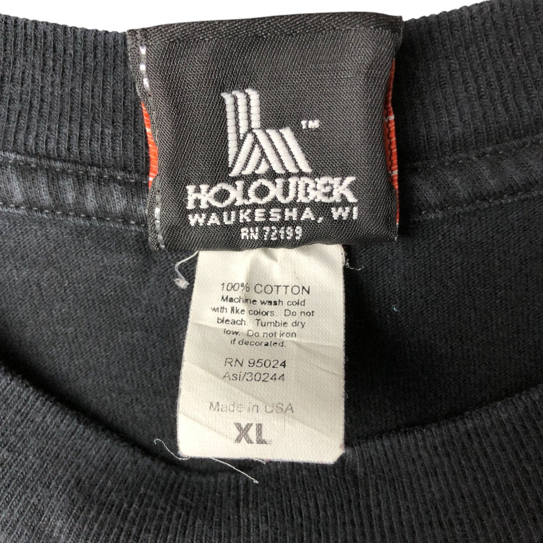 00'S Harley-Davidson Motorcycle Bike T-shirt Made in USA Men's XL cotton black type Vintage Second Hand