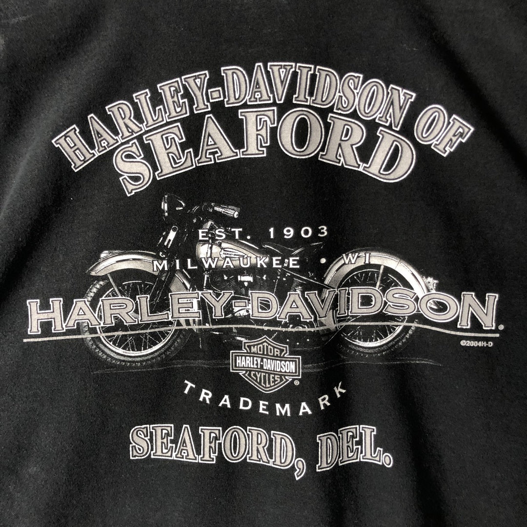 00'S Harley-Davidson Motorcycle Bike T-shirt Made in USA Men's XL cotton black type Vintage Second Hand