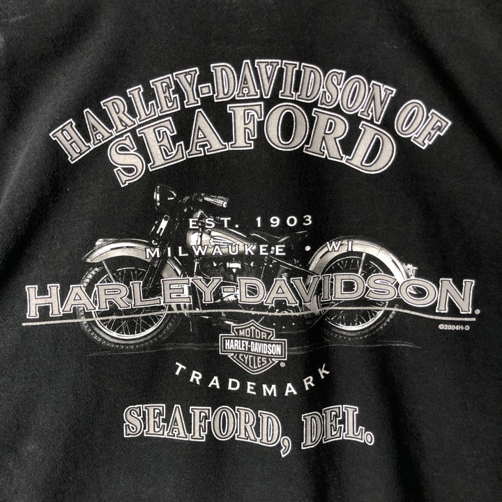 00'S Harley-Davidson Motorcycle Bike T-shirt Made in USA Men's XL cotton black type Vintage Second Hand