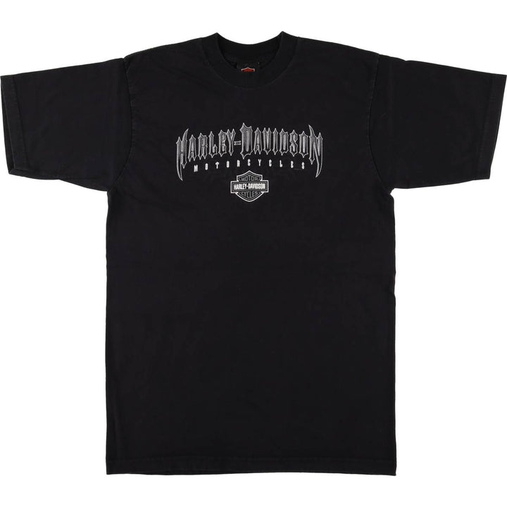 00'S Harley-Davidson Motorcycle Bike T-shirt Made in USA Men's L size cotton black type Vintage Second Hand