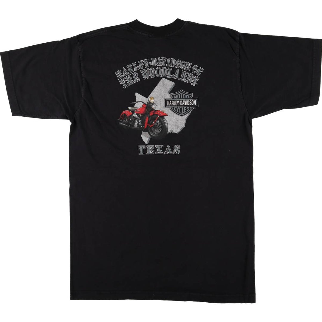 00'S Harley-Davidson Motorcycle Bike T-shirt Made in USA Men's L size cotton black type Vintage Second Hand