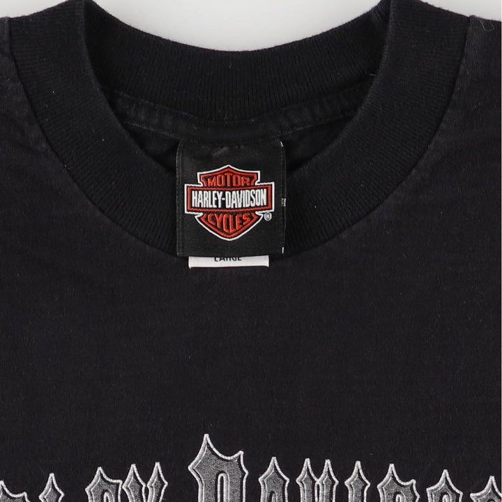 00'S Harley-Davidson Motorcycle Bike T-shirt Made in USA Men's L size cotton black type Vintage Second Hand