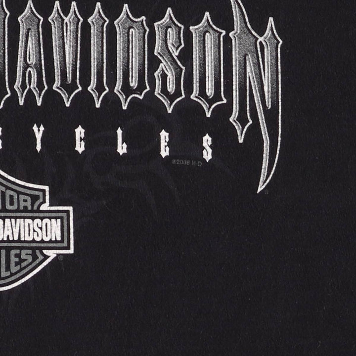 00'S Harley-Davidson Motorcycle Bike T-shirt Made in USA Men's L size cotton black type Vintage Second Hand