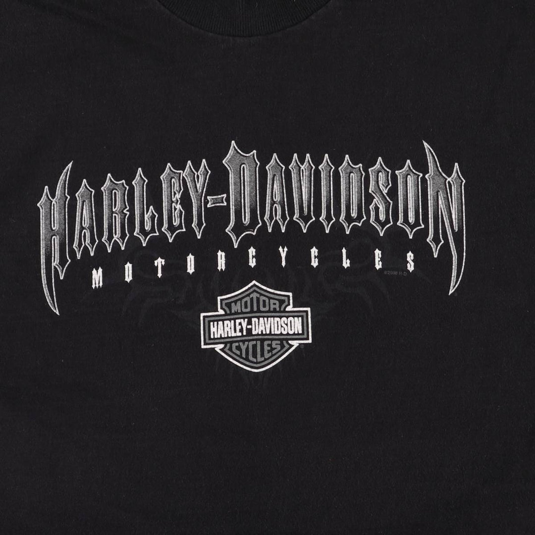 00'S Harley-Davidson Motorcycle Bike T-shirt Made in USA Men's L size cotton black type Vintage Second Hand