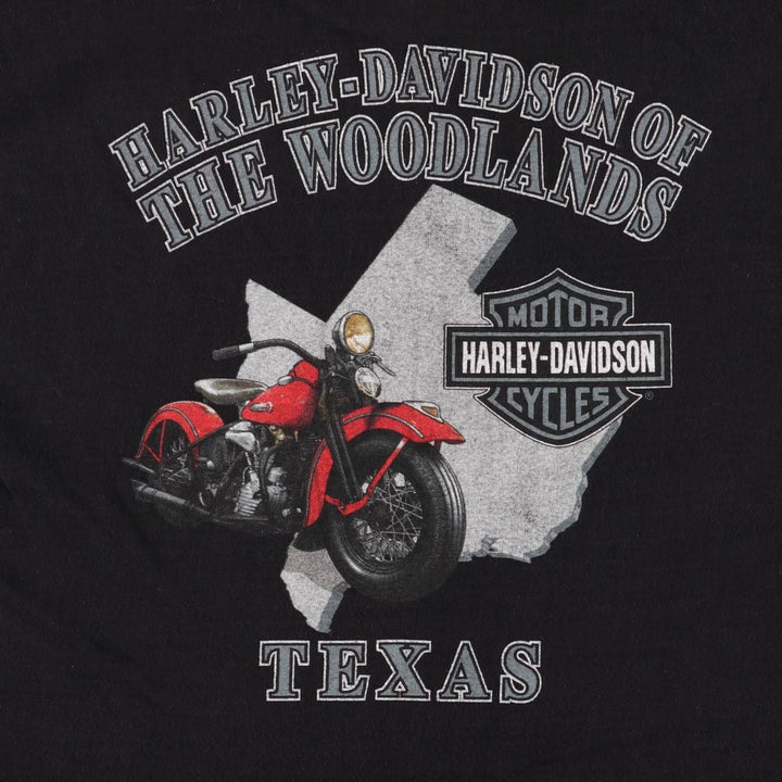 00'S Harley-Davidson Motorcycle Bike T-shirt Made in USA Men's L size cotton black type Vintage Second Hand