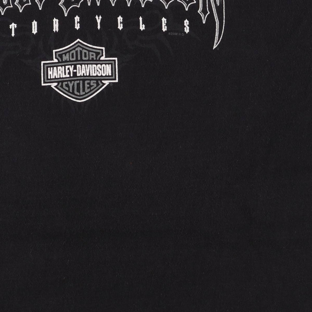 00'S Harley-Davidson Motorcycle Bike T-shirt Made in USA Men's L size cotton black type Vintage Second Hand