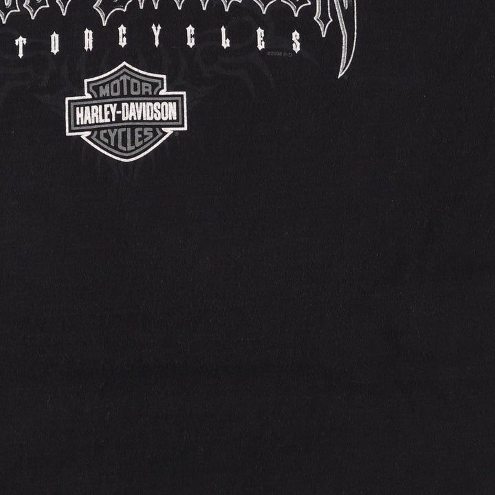 00'S Harley-Davidson Motorcycle Bike T-shirt Made in USA Men's L size cotton black type Vintage Second Hand