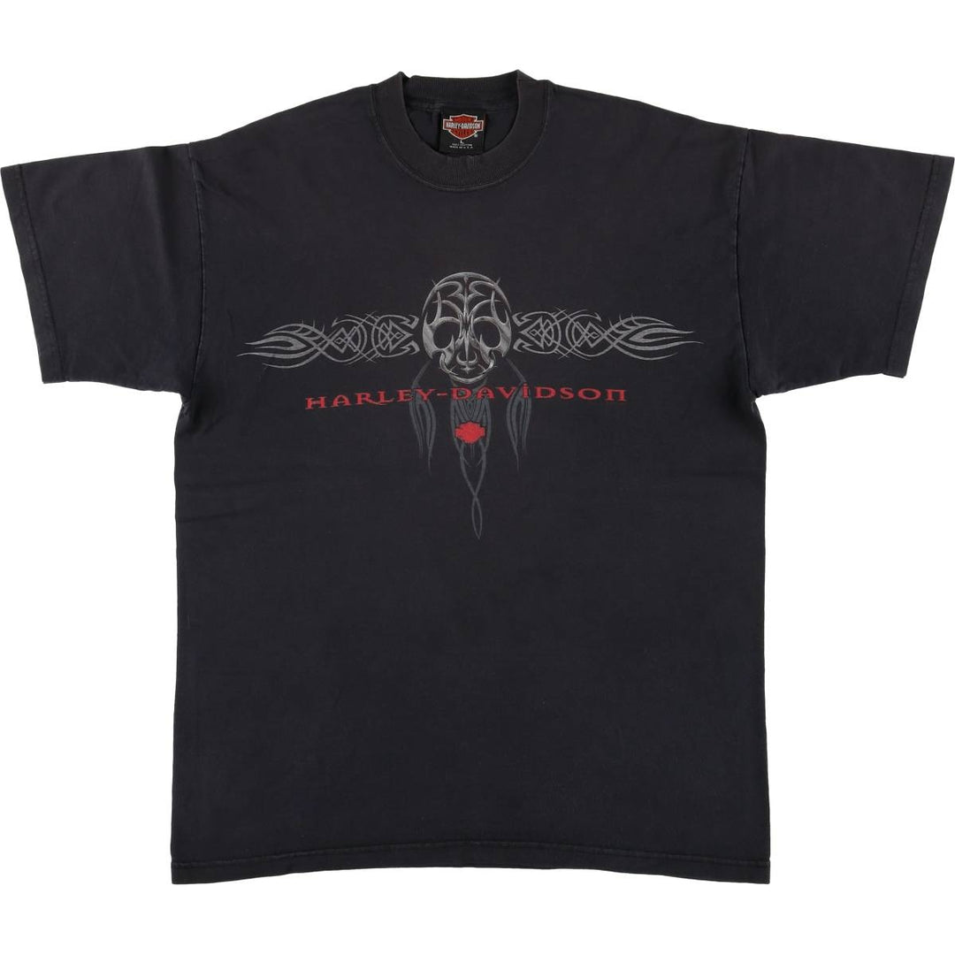 00'S Harley-Davidson Motorcycle Bike T-shirt Made in USA Men's L size cotton white type Vintage Second Hand