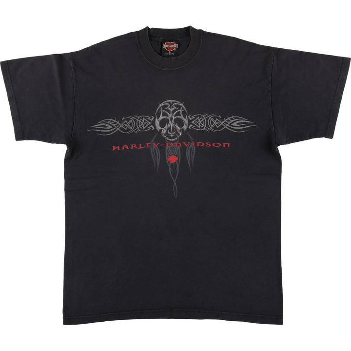 00'S Harley-Davidson Motorcycle Bike T-shirt Made in USA Men's L size cotton white type Vintage Second Hand