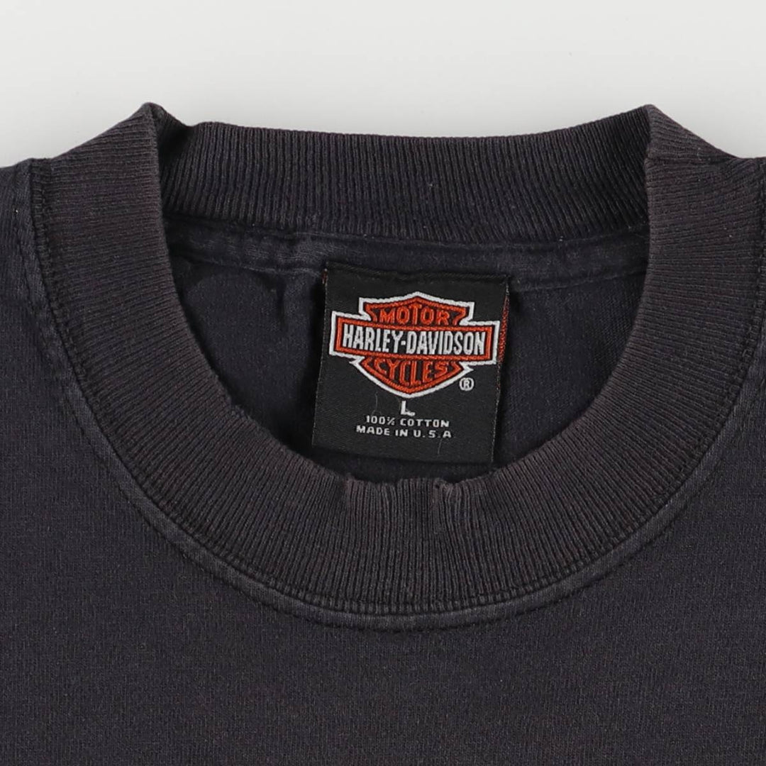 00'S Harley-Davidson Motorcycle Bike T-shirt Made in USA Men's L size cotton white type Vintage Second Hand