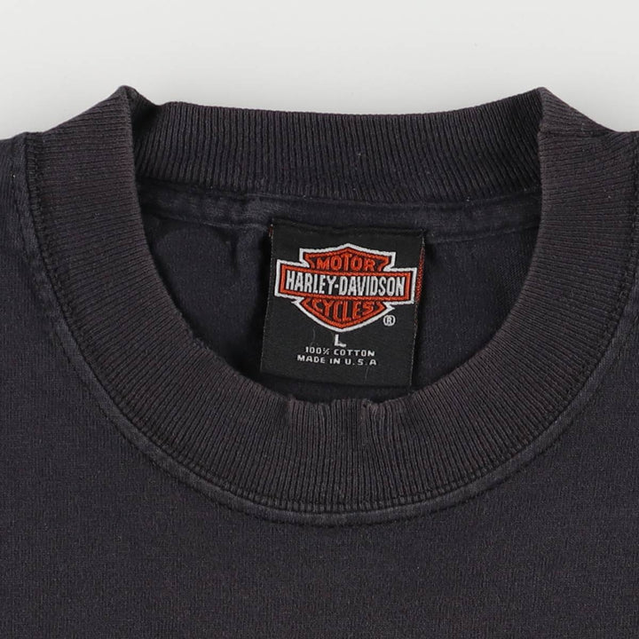 00'S Harley-Davidson Motorcycle Bike T-shirt Made in USA Men's L size cotton white type Vintage Second Hand