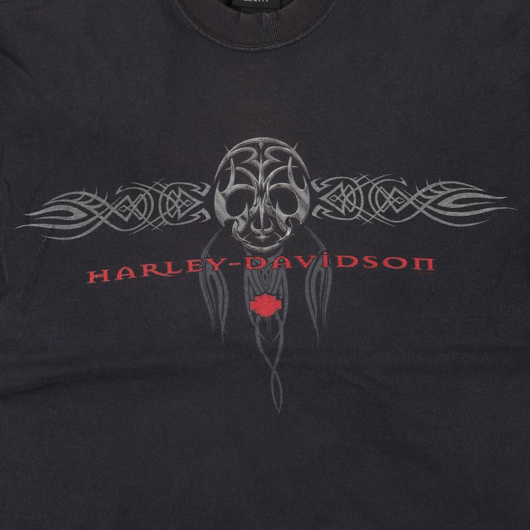 00'S Harley-Davidson Motorcycle Bike T-shirt Made in USA Men's L size cotton white type Vintage Second Hand