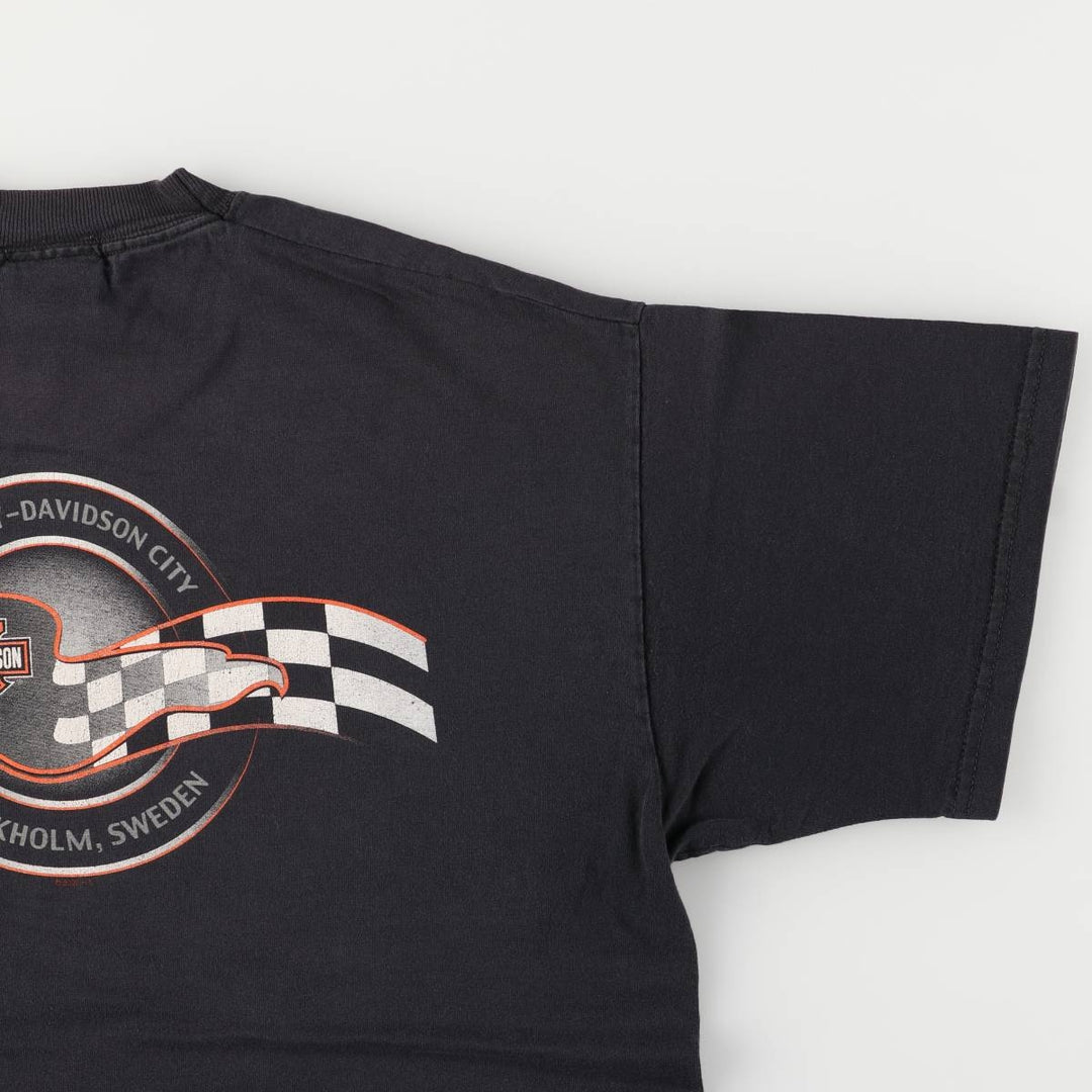 00'S Harley-Davidson Motorcycle Bike T-shirt Made in USA Men's L size cotton white type Vintage Second Hand