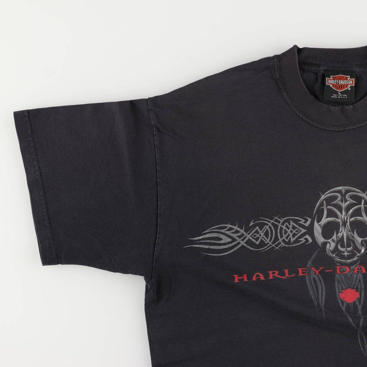 00'S Harley-Davidson Motorcycle Bike T-shirt Made in USA Men's L size cotton white type Vintage Second Hand