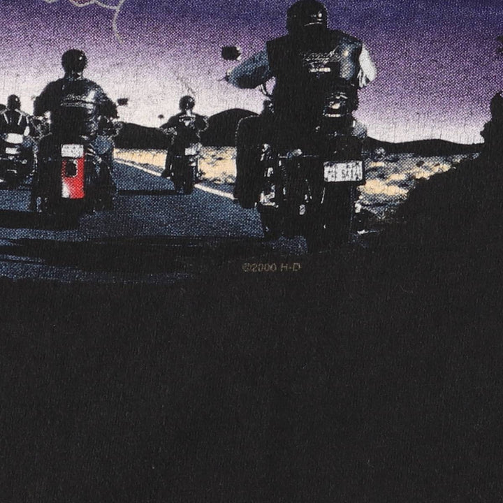 00'S Harley-Davidson Motorcycle Bike T-shirt Made in USA Men's M size cotton black type Vintage Second Hand